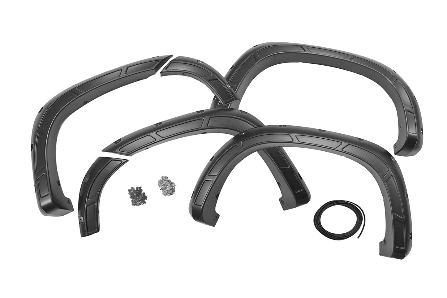 Rough Country A-C12211-GB8 Fender Flares | Defender | GB8 Mosaic Black | Chevy Silverado 1500 2WD/4WD (2019-2026 & Refresh)