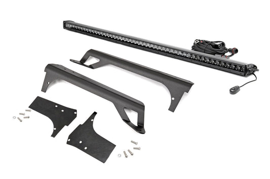 Rough Country 70588BL LED Light Kit | Windshield Mount | 50" Black Single Row | Jeep Wrangler TJ (97-06)