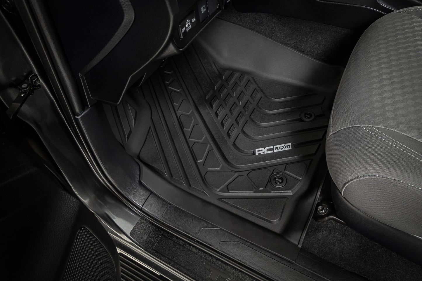 Rough Country FF-71216 Flex-Fit Floor Mats | Front and Rear | Toyota Tacoma 2WD/4WD (2016-2023)