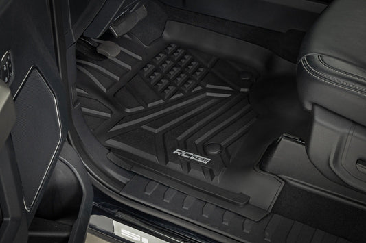 Rough Country FF-5171 Flex-Fit Floor Mats | Front | Ford F-250/F-350 Super Duty 2WD/4WD (2017-2026)