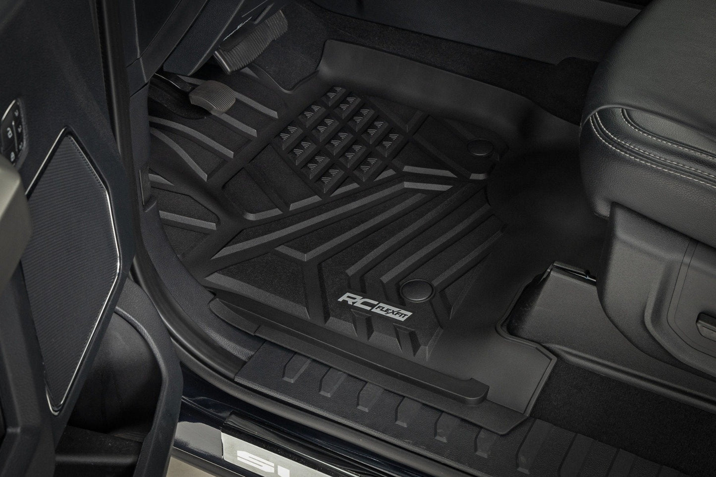 Rough Country FF-51712 Flex-Fit Floor Mats | Front and Rear | Ford F-250/F-350 Super Duty (17-26)