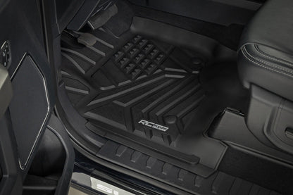 Rough Country FF-51712 Flex-Fit Floor Mats | Front and Rear | Ford F-250/F-350 Super Duty (17-26)