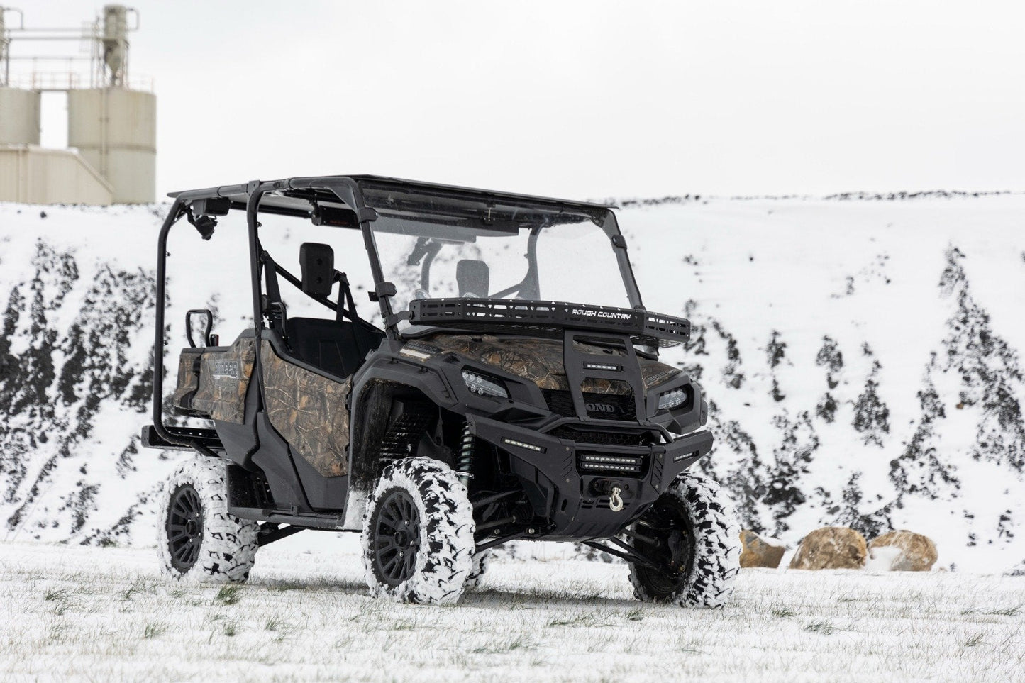 Rough Country 92059 Front Cargo Rack |Black Series LED | 6" Light | Slim Line | Honda Pioneer 1000