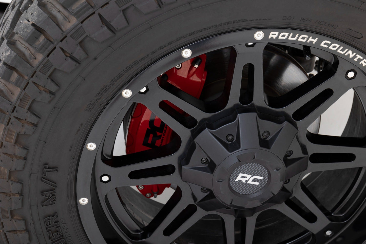 Rough Country 711422 Caliper Covers | Rear | Red | Non-Sport | Jeep Wrangler JL (18-25)/Wrangler Unlimited (18-25)