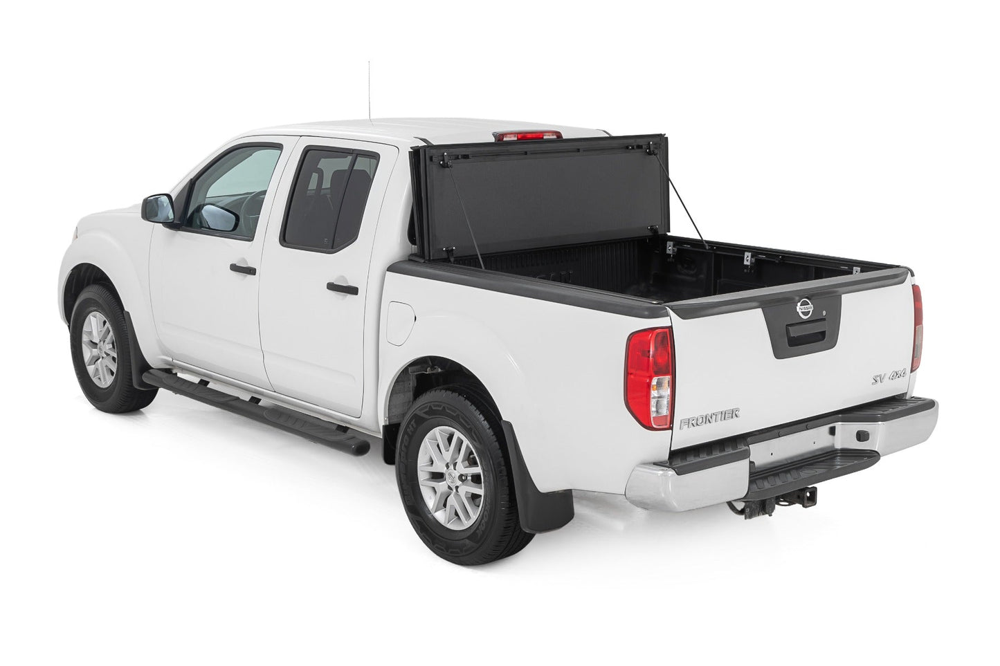 Rough Country 49520501 Hard Tri-Fold Flip Up Bed Cover | 5' Bed | Nissan Frontier 2WD/4WD (05-21)