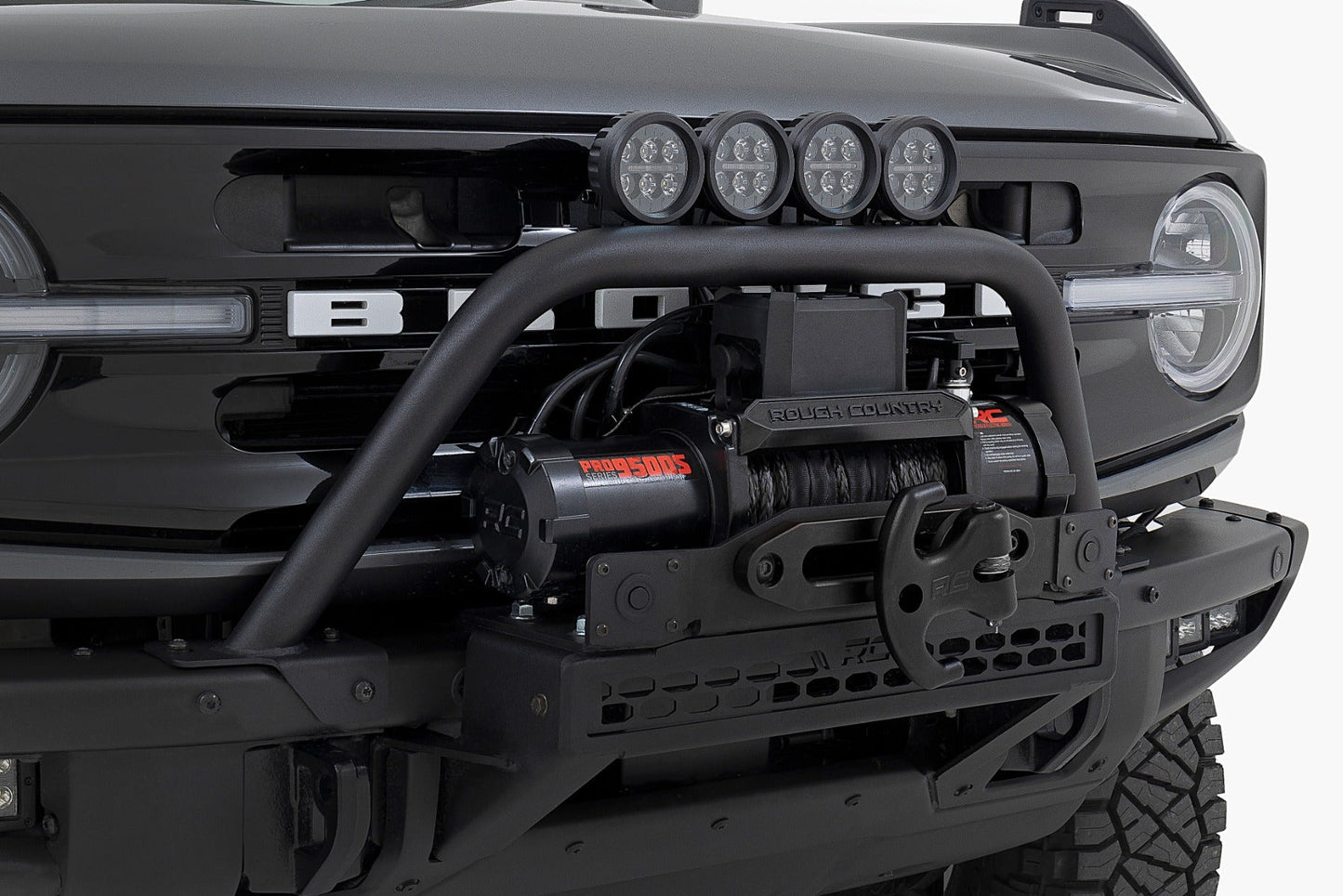 Rough Country 51114 Safari Bar | 3" OSRAM (Pair) | Wide | OE Modular Steel | Ford Bronco (21-25)