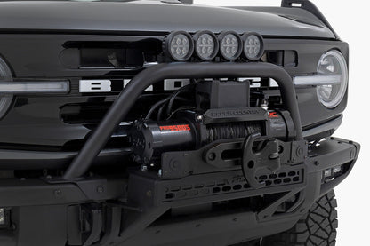 Rough Country 51111 Safari Bar | 3.5" Round LED (Pair) | Black | Amber DRL | OE Modular Steel | Ford Bronco (21-25)