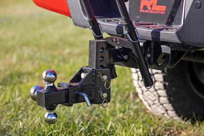 Rough Country 117504 Flag Pole Holder | Dual | 2 Inch Hitch | w/ Flag Poles
