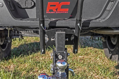 Rough Country 117504 Flag Pole Holder | Dual | 2 Inch Hitch | w/ Flag Poles