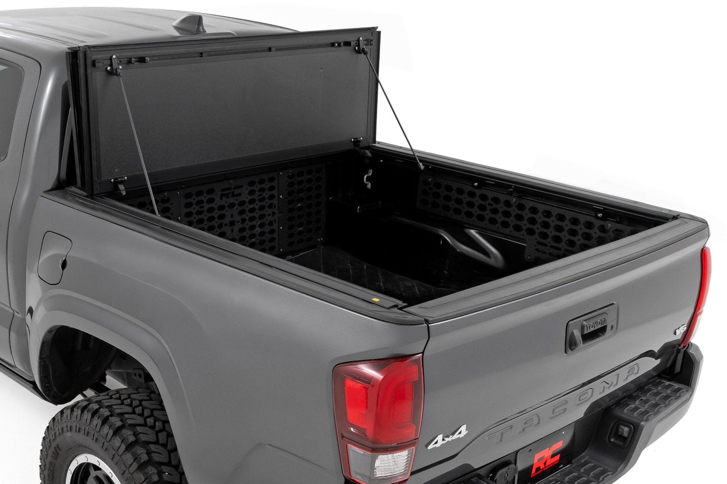 Rough Country 49420500 Hard Tri-Fold Flip Up Bed Cover | 5' Bed | Toyota Tacoma 2WD/4WD (2016-2023)