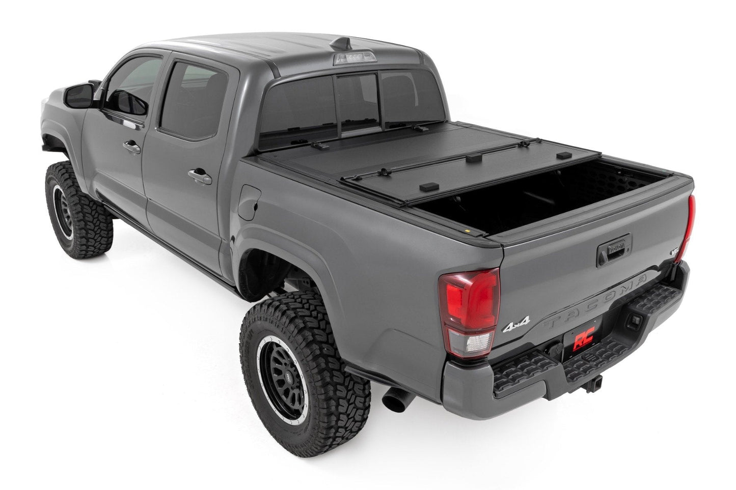 Rough Country 49415600 Hard Tri-Fold Flip Up Bed Cover | 6' Bed | Toyota Tacoma 2WD/4WD (2005-2015)