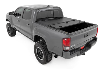 Rough Country 49415600 Hard Tri-Fold Flip Up Bed Cover | 6' Bed | Toyota Tacoma 2WD/4WD (2005-2015)