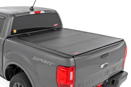 Rough Country 49220500 Hard Tri-Fold Flip Up Bed Cover | 5' Bed | Ford Ranger 2WD/4WD (2019-2023)