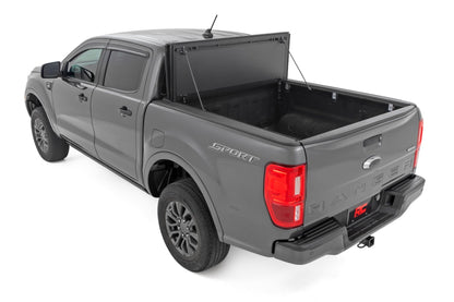 Rough Country 49220500 Hard Tri-Fold Flip Up Bed Cover | 5' Bed | Ford Ranger 2WD/4WD (2019-2023)