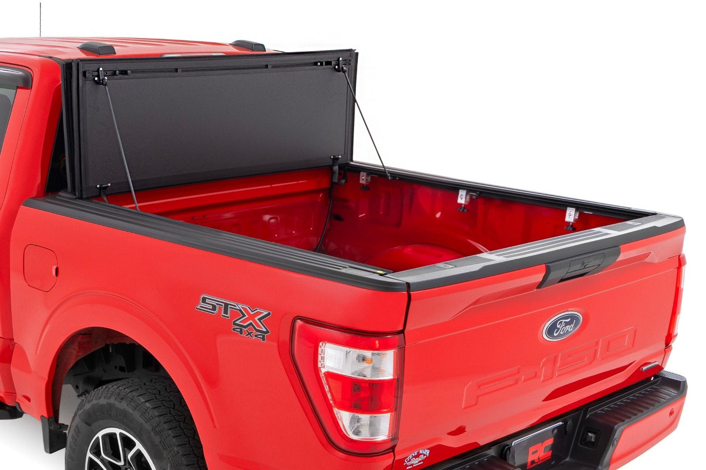 Rough Country 49220550 Hard Tri-Fold Flip Up Bed Cover | 5'7" Bed | Ford F-150 2WD/4WD (2015-2020)