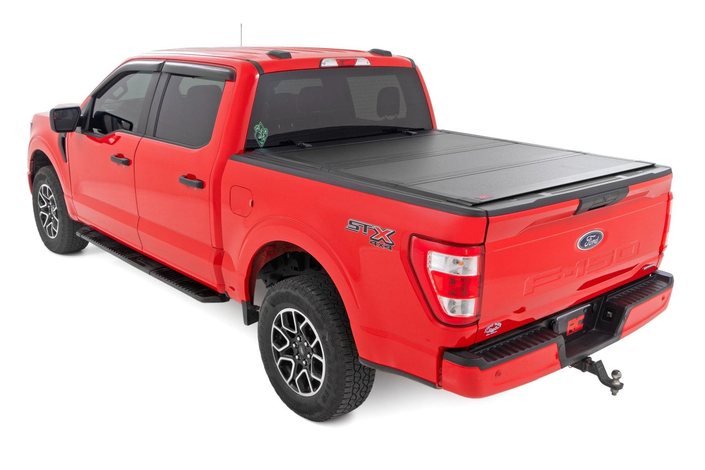 Rough Country 49220550 Hard Tri-Fold Flip Up Bed Cover | 5'7" Bed | Ford F-150 2WD/4WD (2015-2020)