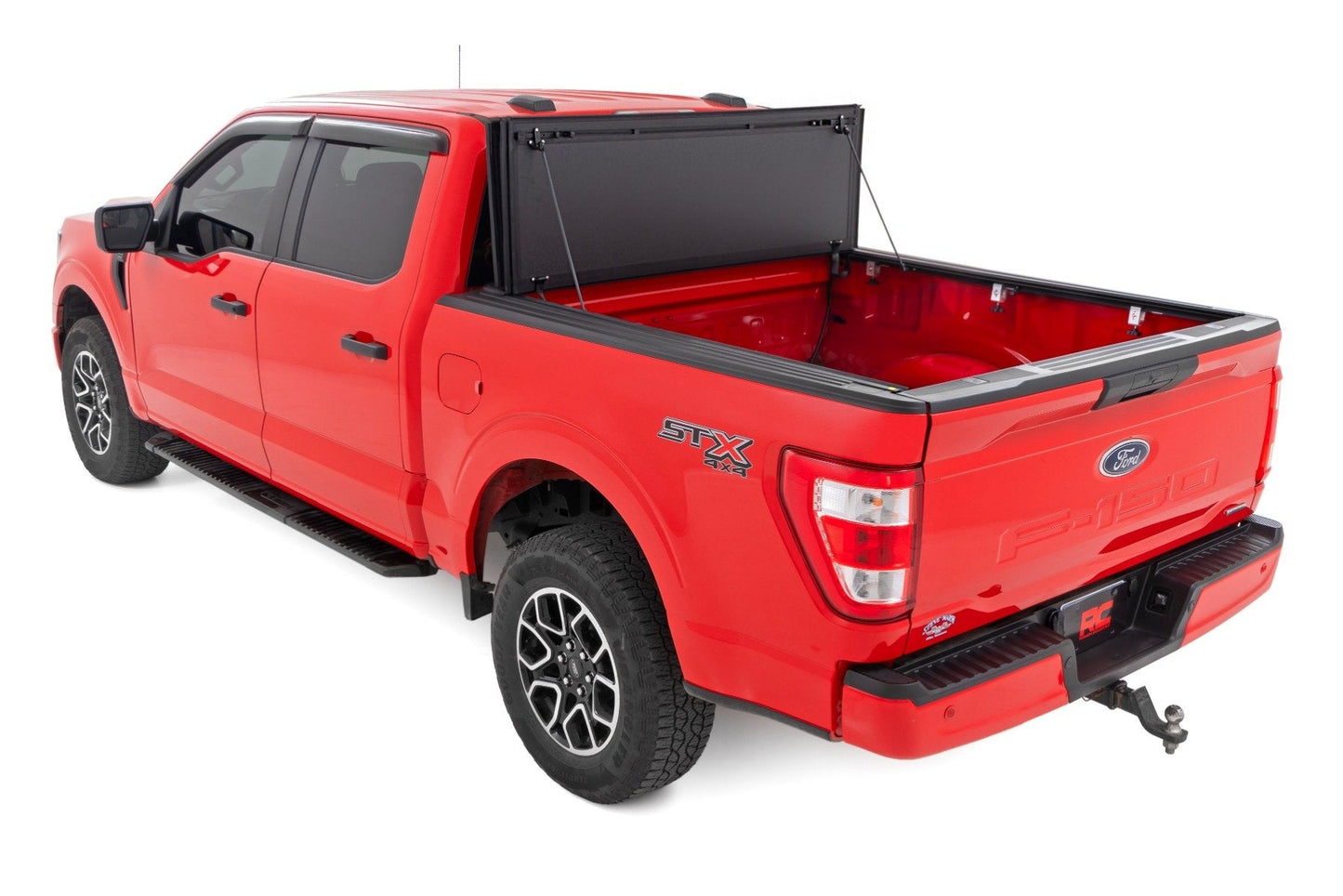 Rough Country 49220550 Hard Tri-Fold Flip Up Bed Cover | 5'7" Bed | Ford F-150 2WD/4WD (2015-2020)