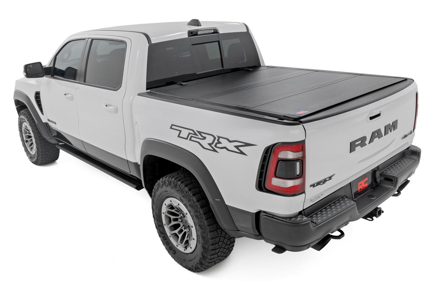 Rough Country 49320550 Hard Tri-Fold Flip Up Fold Bed Cover | 5'7" Bed | Ram 1500 (19-26)/1500 TRX (21-24)