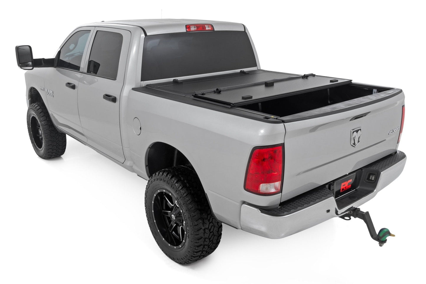 Rough Country 49318650 Hard Tri-Fold Flip Up Bed Cover | 6'4" Bed | Ram 1500/2500/3500 (10-25 & Classic)