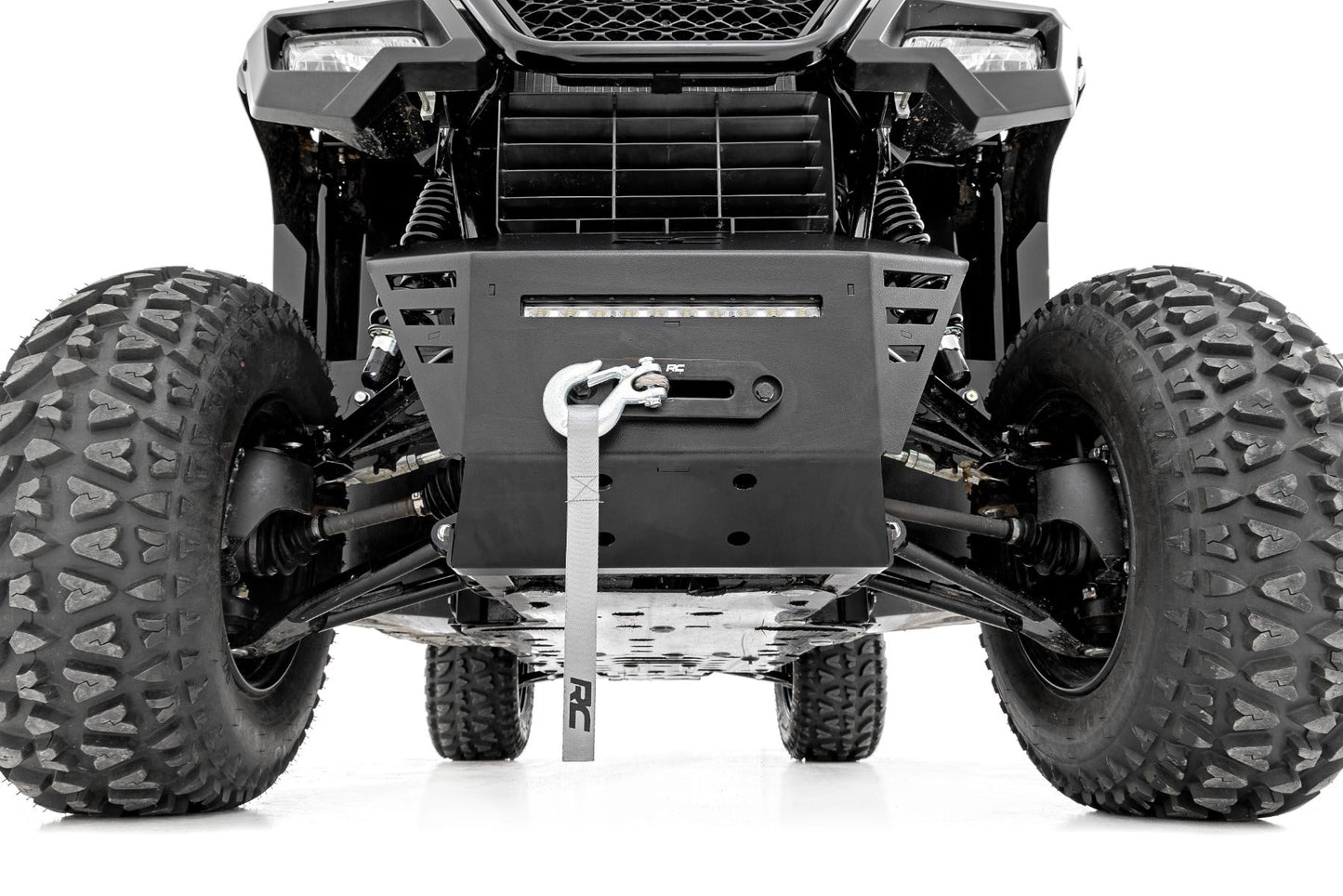 Rough Country 92079 Winch Plate | 4500-LB Winch | 10" Black Slimline | Honda Pioneer 520