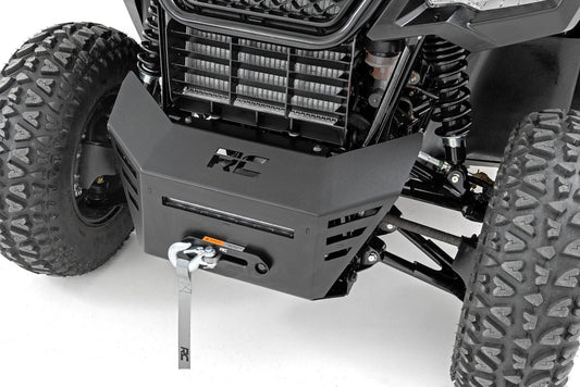 Rough Country 92079 Winch Plate | 4500-LB Winch | 10" Black Slimline | Honda Pioneer 520