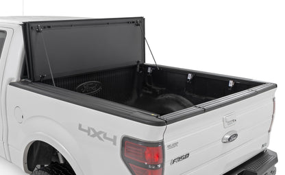 Rough Country 49214650 Hard Tri-Fold Flip Up Bed Cover | 6'7" Bed | Ford F-150 2WD/4WD (2004-2014)