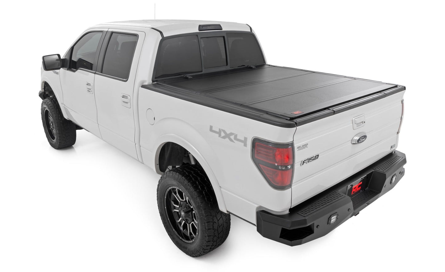 Rough Country 49214550 Hard Tri-Fold Flip Up Bed Cover | 5'7" Bed | Ford F-150 2WD/4WD (2004-2014)