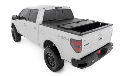 Rough Country 49214650 Hard Tri-Fold Flip Up Bed Cover | 6'7" Bed | Ford F-150 2WD/4WD (2004-2014)