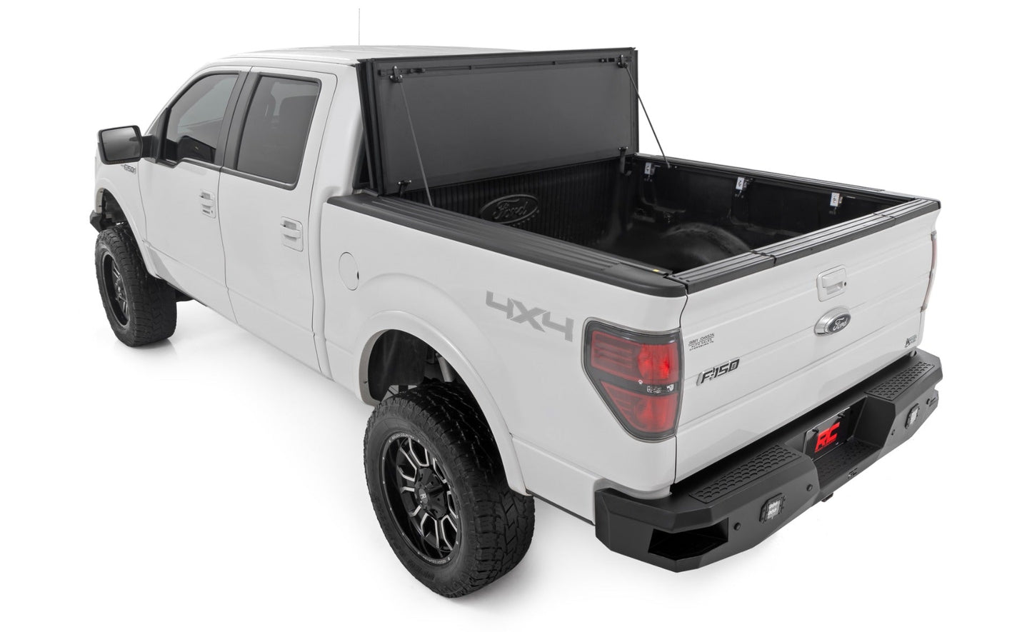 Rough Country 49214650 Hard Tri-Fold Flip Up Bed Cover | 6'7" Bed | Ford F-150 2WD/4WD (2004-2014)