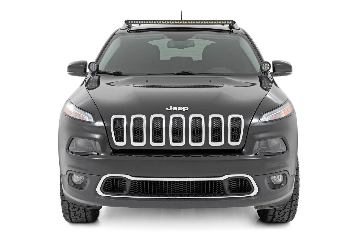 Rough Country 70086 LED Light Kit | Roof Mount | 40" Black Single Row | Jeep Cherokee KL (14-23)