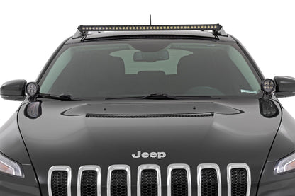 Rough Country 70086 LED Light Kit | Roof Mount | 40" Black Single Row | Jeep Cherokee KL (14-23)