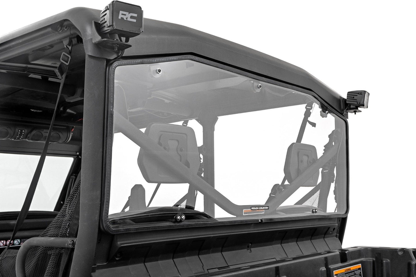 Rough Country 98162032A Rear Cab Panel | Scratch Resistant | Can-Am Defender HD 8/HD 9/HD 10