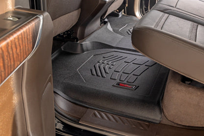 Rough Country SM21613 Sure-Fit Floor Mats | FR & RR | FR Over Hump | Crew | Chevy/GMC 1500/2500HD/3500HD (19-26)
