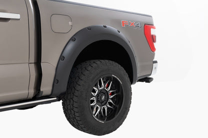 Rough Country F-F20911B-YZ Pocket Fender Flares | YZ Oxford White | Ford F-150 2WD/4WD (2021-2025)