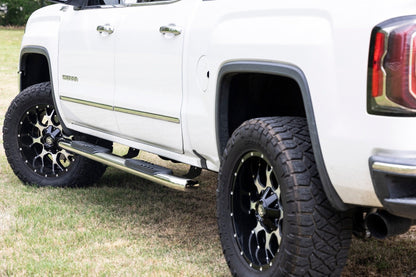 Rough Country 21001S Oval Nerf Steps | Stainless | Crew Cab | DEF Tank | Chevy/GMC 1500/2500HD/3500HD (07-19 & Classic)