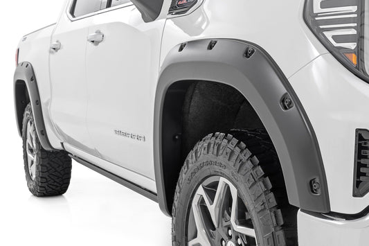 Rough Country F-C11950A-GAN Pocket Fender Flares | GAN Silver Ice Metallic | GMC Sierra 1500 2WD/4WD (2019-2025 & Classic)