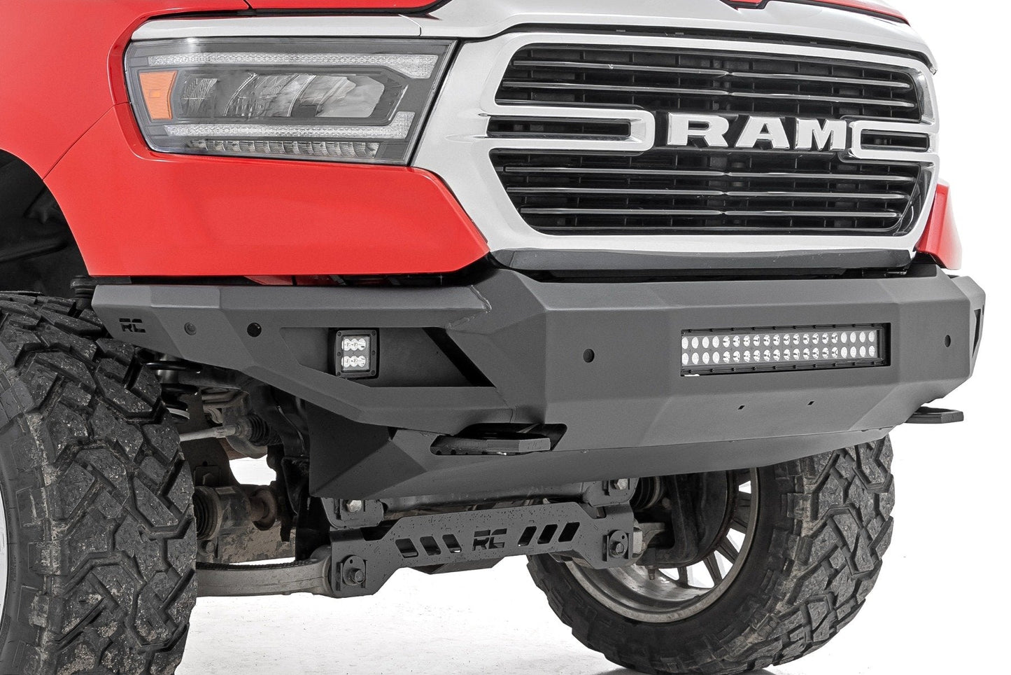 Rough Country 10808ATH Front Bumper w/Skid Plate & Tow Hooks | Ram 1500 2WD/4WD (2019-2024)