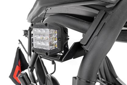 Rough Country 94007 LED Light Kit | Rear Mount | 2" Black Pair | Flood | Kawasaki Teryx 4 1000/Teryx4 800