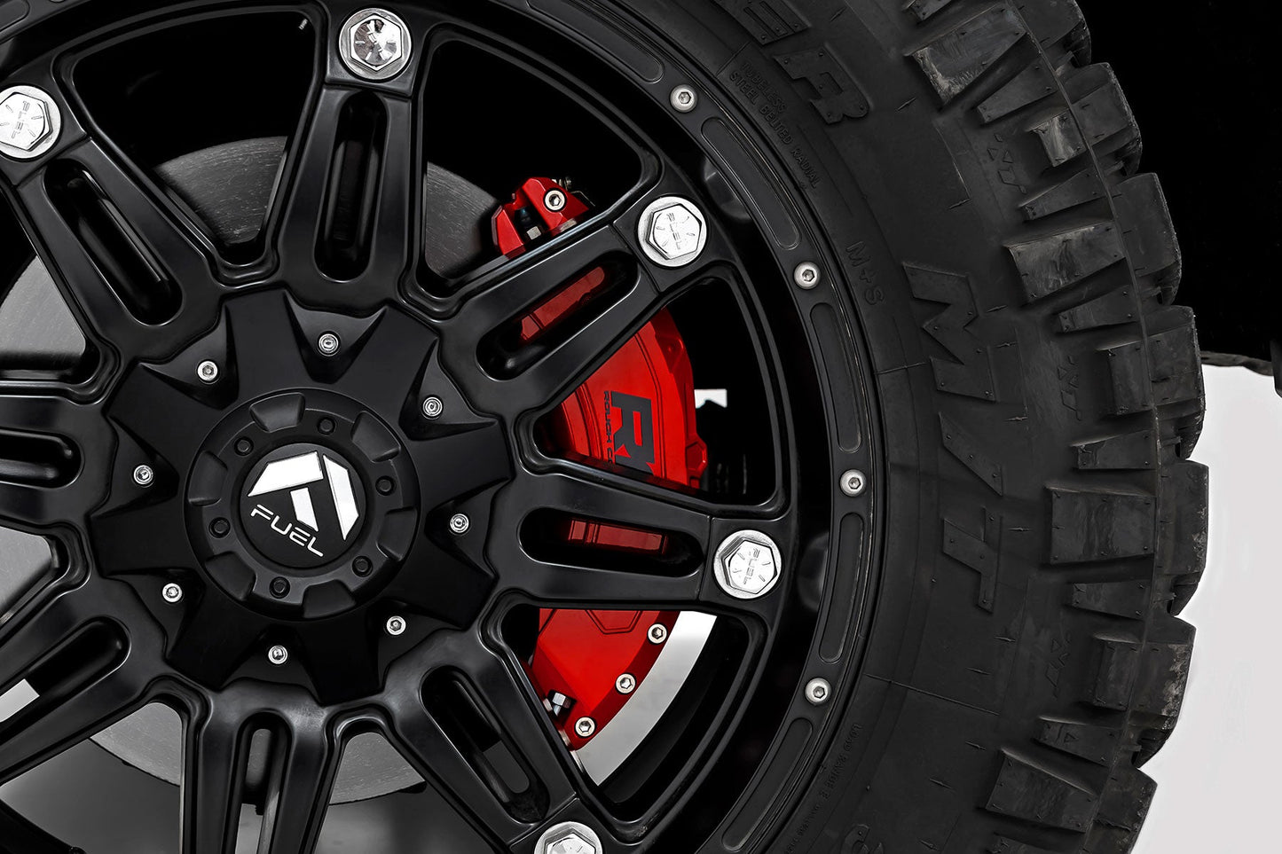 Rough Country 71152 Caliper Covers | Front and Rear | Red | Toyota Tundra 2WD/4WD (2022-2025)