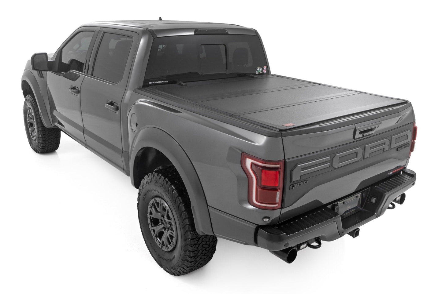 Rough Country 49221550 Hard Tri-Fold Flip Up Bed Cover | 5'7" Bed | Ford F-150 (21-25)/F-150 Lightning (22-25)