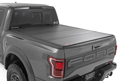 Rough Country 49221550 Hard Tri-Fold Flip Up Bed Cover | 5'7" Bed | Ford F-150 (21-25)/F-150 Lightning (22-25)
