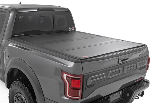 Rough Country 49221550 Hard Tri-Fold Flip Up Bed Cover | 5'7" Bed | Ford F-150 (21-25)/F-150 Lightning (22-25)