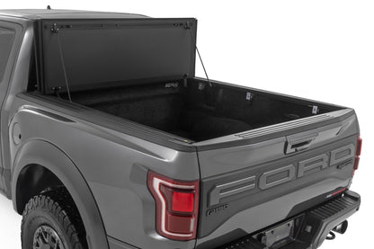 Rough Country 49221550 Hard Tri-Fold Flip Up Bed Cover | 5'7" Bed | Ford F-150 (21-25)/F-150 Lightning (22-25)