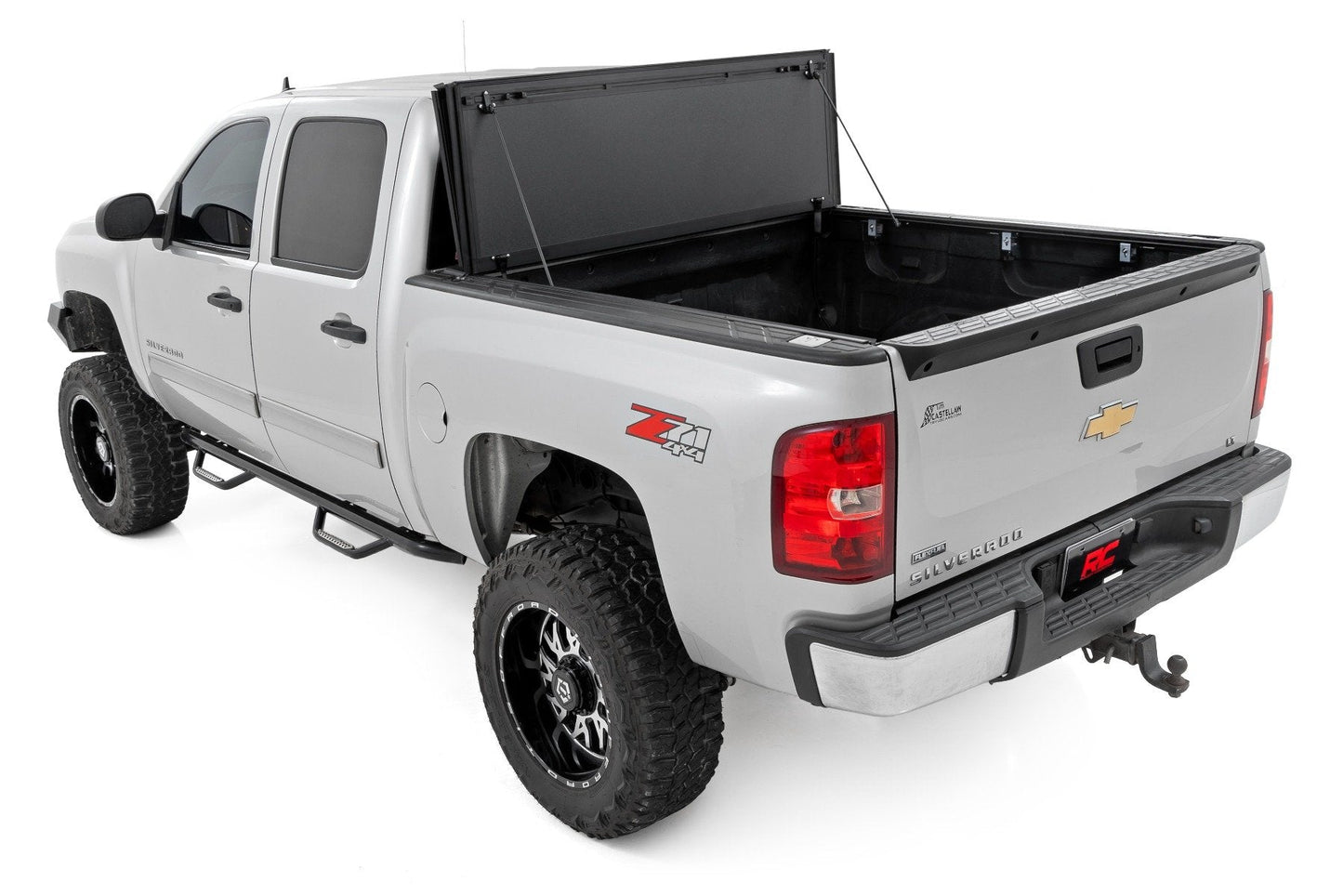 Rough Country 49113551 Hard Tri-Fold Flip Up Bed Cover | 5'9" Bed | Chevy/GMC 1500 (07-13)