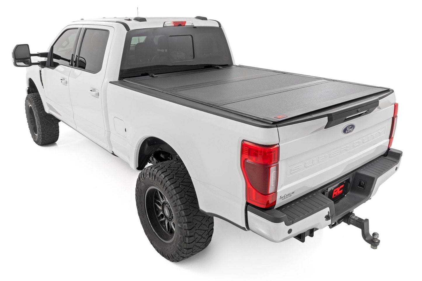 Rough Country 49220651 Hard Tri-Fold Flip Up Bed Cover | 6'10" Bed | Ford F-250/F-350 Super Duty (17-26)