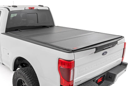 Rough Country 49220651 Hard Tri-Fold Flip Up Bed Cover | 6'10" Bed | Ford F-250/F-350 Super Duty (17-26)