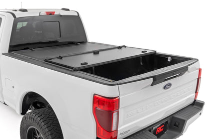 Rough Country 49220651 Hard Tri-Fold Flip Up Bed Cover | 6'10" Bed | Ford F-250/F-350 Super Duty (17-26)