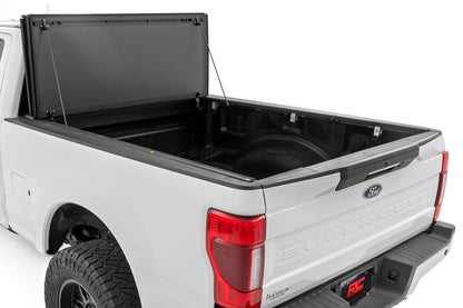 Rough Country 49220651 Hard Tri-Fold Flip Up Bed Cover | 6'10" Bed | Ford F-250/F-350 Super Duty (17-26)