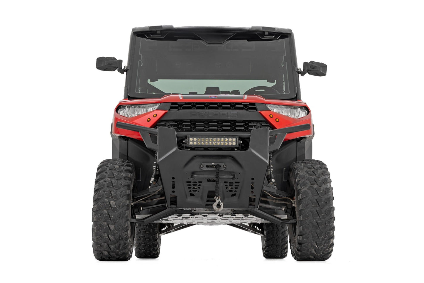 Rough Country 93155BLK Black Forged Alum High Clearance 2" Fwd Offset Control Arms w/Ball Joints | Polaris Ranger 1000XP