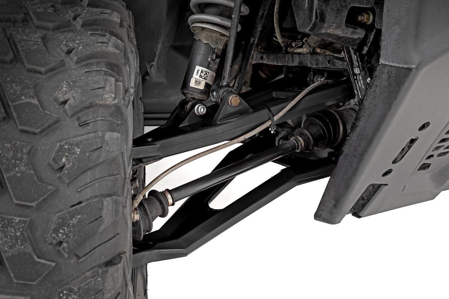 Rough Country 93155BLK Black Forged Alum High Clearance 2" Fwd Offset Control Arms w/Ball Joints | Polaris Ranger 1000XP